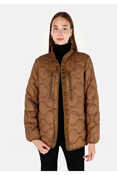 Colin's Regular Fit Dik Yaka Kadın Kahverengi Mont