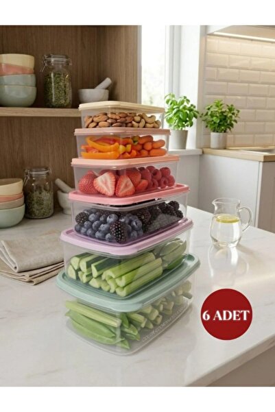 Okyanus Home Stackıt Saklama kabı 6 parça Pastel Renkler