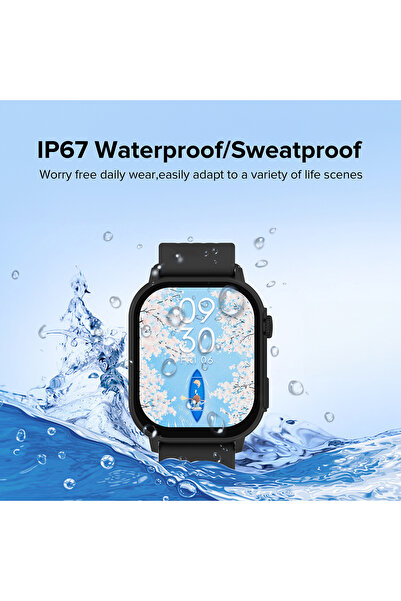Altec Lansing Quantum Smartwatch AL-SW-3007, 2.04" AMOLED Display, Bluetooth 5.3 Calling, Health & Fitness Tracker, 100+ Sports Modes, IP68 Waterproof - Black