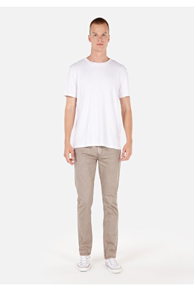 Colin's بنطال بيج للرجال بقصة مستقيمة وخصر متوسط وأرجل مستقيمة