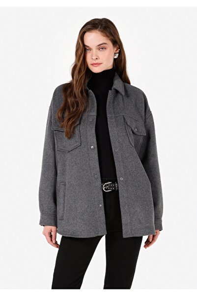 Colin's Regular Fit Shirt Neck Women's Anthracite Long Sleeve Shirt