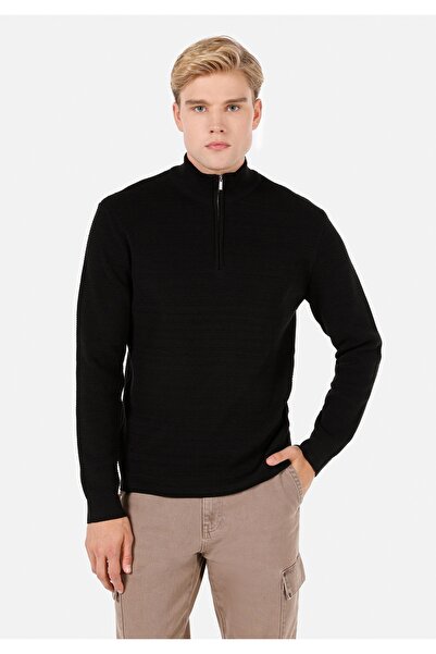 Colin's Regular Fit Turtle Neck Düz Erkek Siyah Kazak