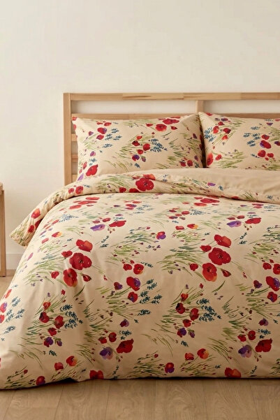 LaLiva Gelincik Double Bed - Elastic Sheets - Cotton Duvet Cover Set