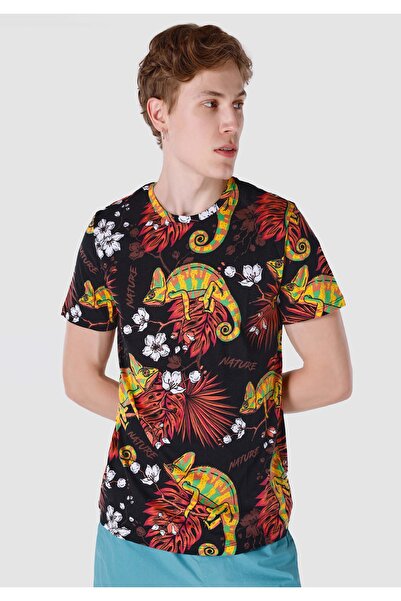 Colin's Regular Fit Knitted Round Neck Printed Pocketless Men's Multicolor Sh...