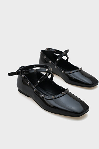 Capone Outfitters Ashley Trock Damen-Ballerinas mit Knöchelriemen