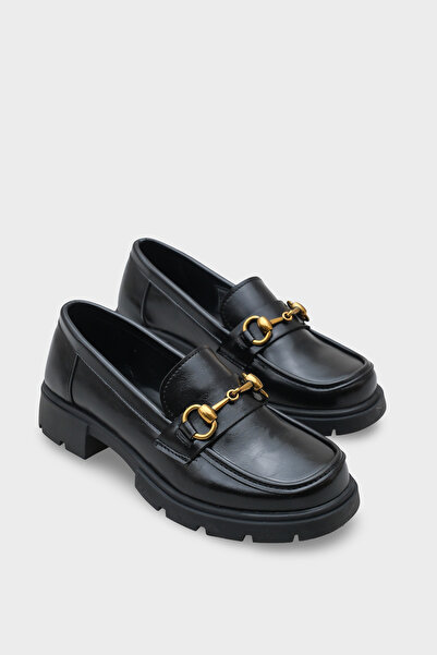 Capone Outfitters Jessie Damen-Loafer mit Metallschnalle auf Trak-Sohle