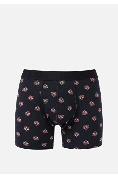 Colin's Modern Fit Baskılı Erkek Siyah Boxer