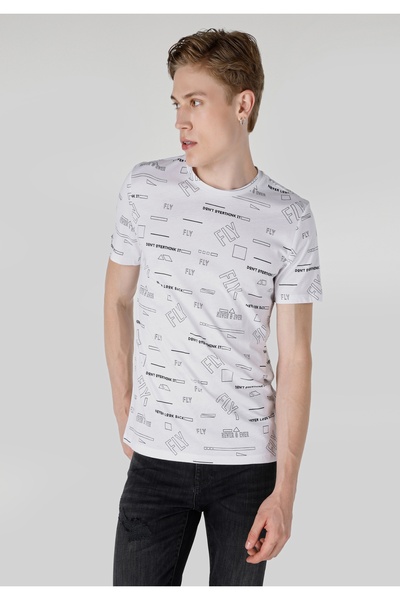 Colin's Tricou alb cu mânecă scurtă pentru bărbați, cu gât rotund, cu croiala...