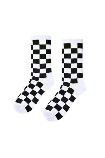 CARNAVAL SOCKS Πολύχρωμες αθλητικές κάλτσες με λευκό σκακιέρα