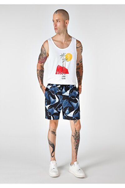 Colin's Regular Fit Baskılı Erkek Siyah Deniz Şortu