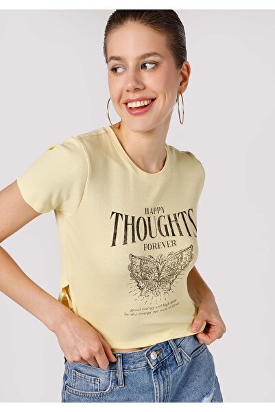 Colin's Дамска жълта тениска - с ръкави