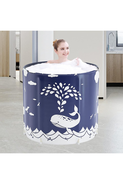 Arabest حوض استحمام محمول قابل للطي، حوض استحمام ياباني للغمر مع رغوة ساخنة، ...