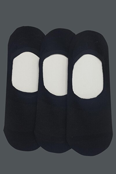 TENA Мъжки тъмносини-черни-антрацитни силиконови балерински чорапи от 3 чифта