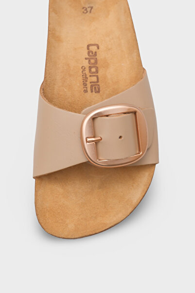 Capone Outfitters Δερμάτινες παντόφλες Lee με μεγάλη ανατομική σόλα από φελλό