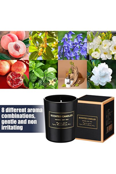 Yelajoy 8-Fragrance Scented Soy Wax Candle Set, Thank You Gift Collection Bulk