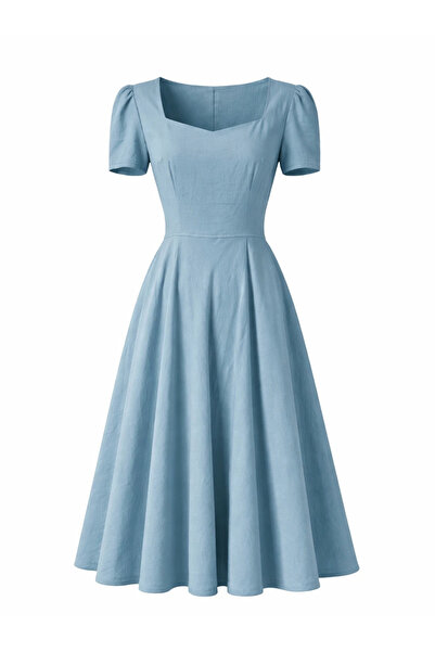 Retrobird Σχέδιο Matilda Μακρύ Φόρεμα Γυναικείο Μπλε