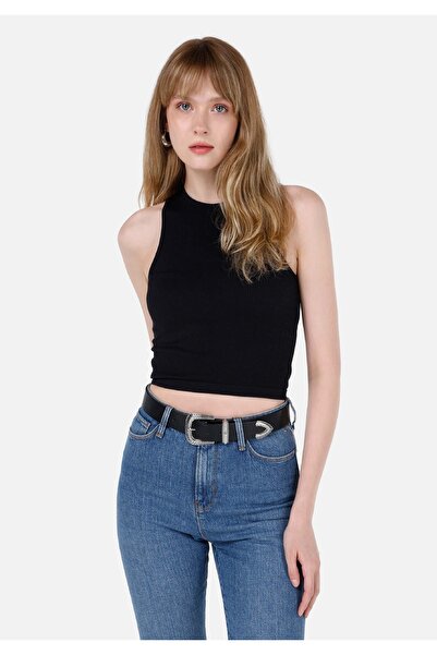 Colin's قميص داخلي نسائي أسود بقصة ضيقة