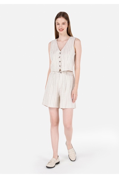 Colin's Дамски къси панталони с ниска талия, екрю