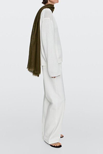 Massimo Dutti %100 keten düz fular