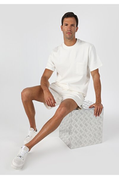 Colin's Мъжка естествена риза с кръгло деколте и къс ръкав