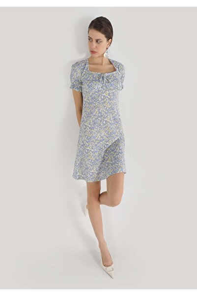 Colin's Regular Fit Printed Women's Multicolor Short Sleeve Dress