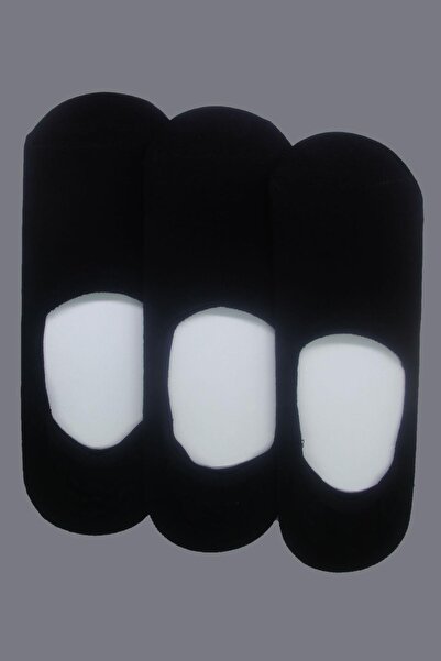 TENA Ανδρικές μαύρες κάλτσες μπαλαρίνας 3 τεμαχίων σιλικόνης