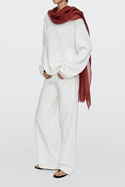 Massimo Dutti %100 keten düz fular