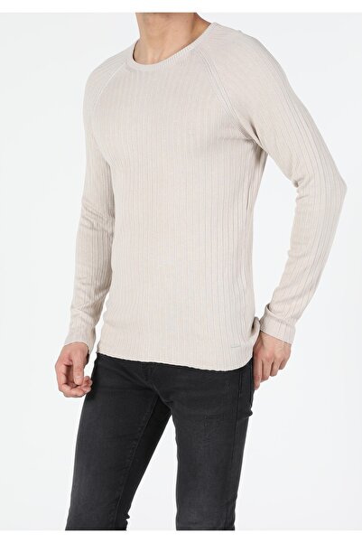 Colin's Ανδρικό μπεζ πουλόβερ με στρογγυλή λαιμόκοψη