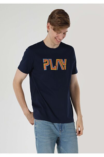 Colin's Регулярний крій, круглий комір, прямий крій, чоловічий, темно-синій, ...