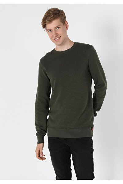 Colin's Regular Fit Yuvarlak Yaka Erkek Yeşil Triko Kazak