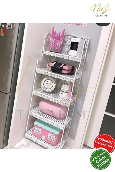 Ferforje Naz tasarım Naz Tasarım Ferforje 5 Katlı Geniş Dantel Detaylı Çok Am...