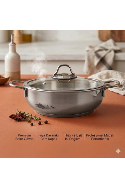 Masterchef Stainless Steel Carnivore Pot - Gray - 24 cm