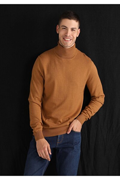 Colin's Сlim Fit Рибальський комір Жаккардовий чоловічий камельний светр