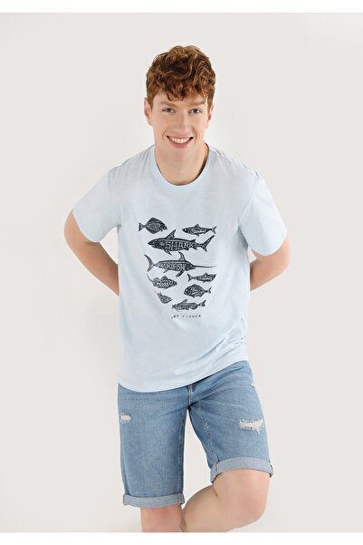 Colin's Синя футболка з коротким рукавом Regular Fit для чоловіків - велосипе...