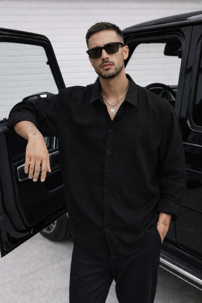 Delpino Long Sleeve Summer Modal Fabric Shirt