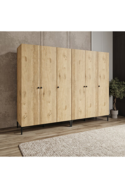 VENATTO FREE 6 KAPAKLI,12 RAFLI 2 ASKILI AYRI MODÜL KULLANIMINA UYGUN DOLAP/G...