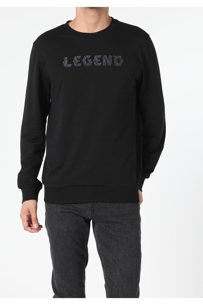 Colin's Hanorac negru pentru bărbați, cu croiala normală