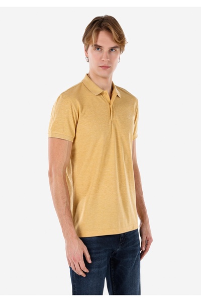 Colin's Мъжко жълто поло с къс ръкав със стандартно поло деколте