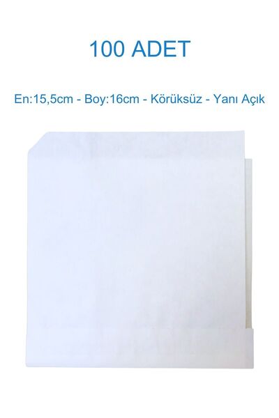 Azazgelsin 100 Adet Hamburger Kese Kağıdı -Beyaz Yağlı Kağıt-(EN:15,5CM/BOY:1...