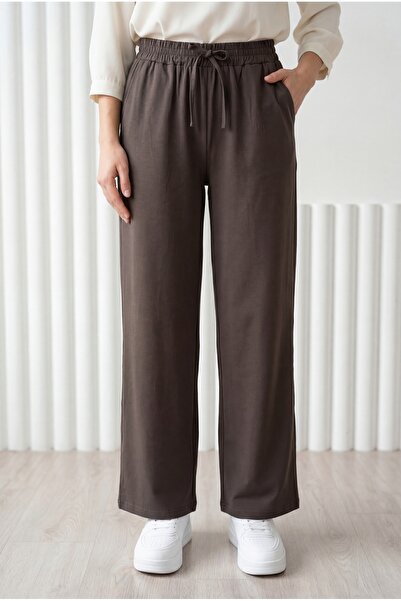 MİHRA STORE Tılsım Wide Leg Trousers-Mt8214 Brown
