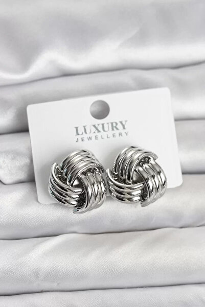 Skygo أقراط نسائية من النحاس الأصفر اللون الفضي - TJ-BKP11347