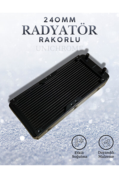 Unichrome 240mm Alüminyum Cpu Su Soğutma Radyatörü 18 Tüplü