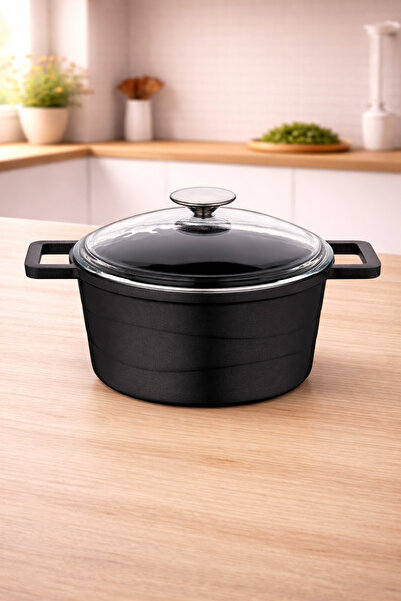 LAVONNI وعاء طهي عميق من الجرانيت المصبوب من إيليكسس مقاس 28 سم، غير لاصق مع ...