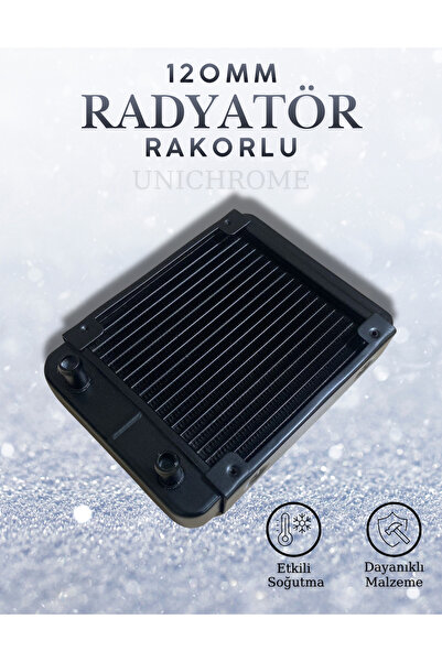 Unichrome 120mm Rakorlu Alüminyum Cpu Su Soğutma Radyatörü 18 Tüplü