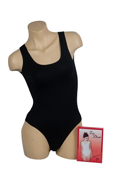 LA DON Ladon 2 Pieces Viscose Combed Cotton Wide Straps Body Suit with Clips 201