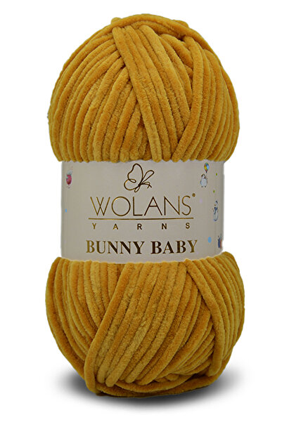 WOLANS 472 Μοντέλο Σκούρο Μουσταρδί Μαλακό Βελούδο - Νήμα Πλέξιμο Baby Bunny,...
