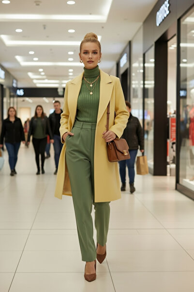 Pitti Дамско лимоненожълто палто 70492