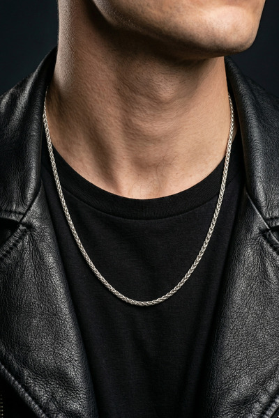 Otto Man Steel Jewelry Erkek Çelik Kolye Yuvarlak Kral Model Zincir 2mm Orta ...