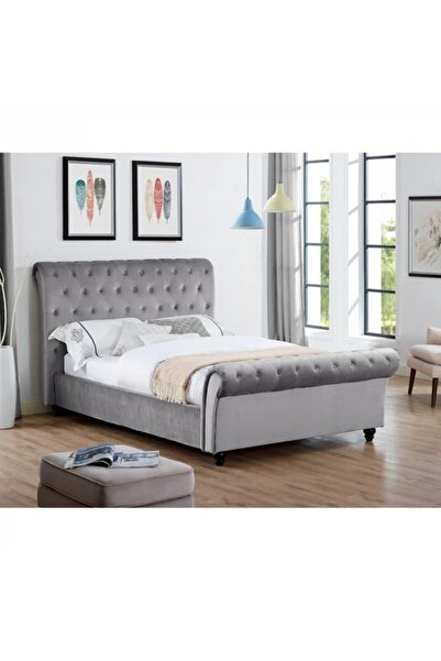 MarketMob Pat Silver 140x200 cm Tapitat Catifea Taupe Somieră Inclusă