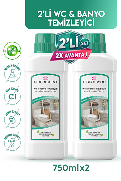 BioBellinda Doğal Formüllü Wc Banyo Temizleyici 750 ml ( 2'Lİ SET)
